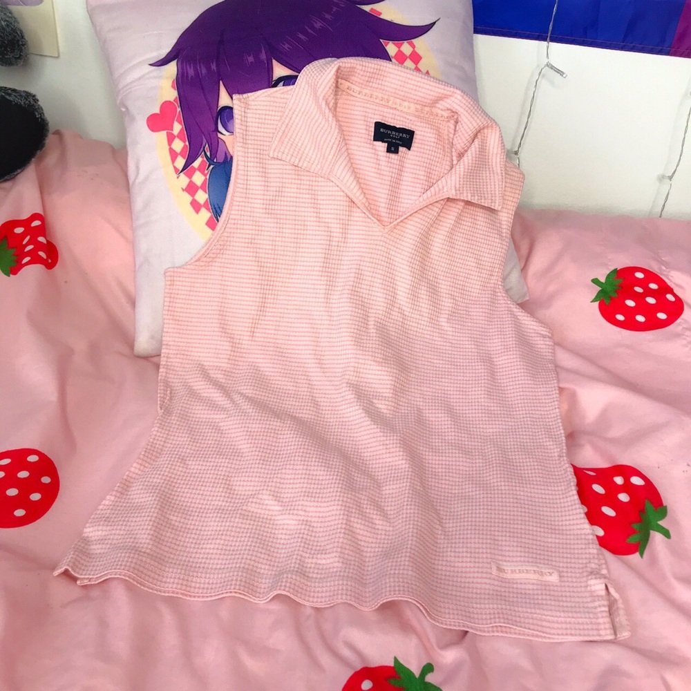 Authentic Burberry Golf pink sleeveless polo